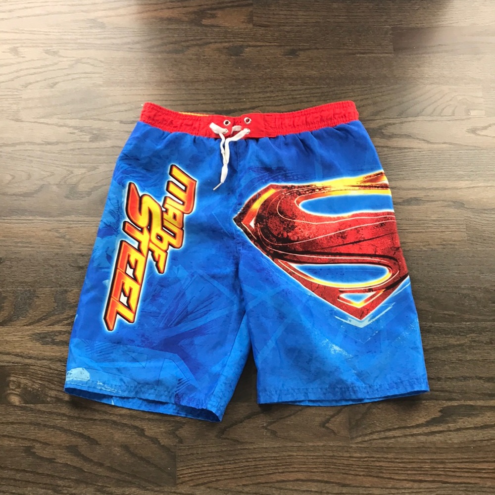Red and Blue Superman shorts. 100% Polyester